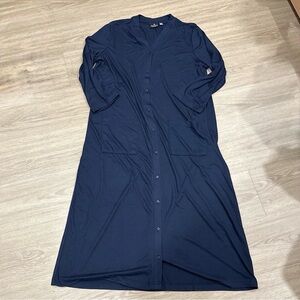 Bumble Bella by Jill Martin Navy Button-Up Maxi Dress M